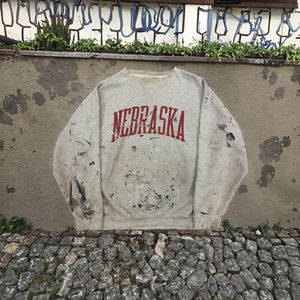 Ropa de calle OEM para hombre, sudadera con estampado personalizado, calidad premium, pintura recortada desgastada, salpicaduras, 100% algodón, lavado químico - Product Image 2