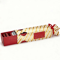 Kit de Collection de Bougies Parfumées en Forme de Bonbons et Craquelins Rouges de Noël Personnalisés Boîte Cadeau avec Tiroir Séparateurs en Papier