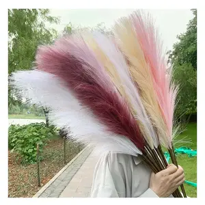 artificial flower decor blue pampas artificial flowers arch faux artifical pampas grass small