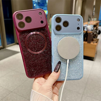Coque de téléphone magnétique à petits strass scintillants pour iPhone 18 Pro Max 17 Air 16 15 14 13, compatible avec la recharge sans fil, protection arrière