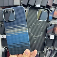 Étui de téléphone magnétique 100 % authentique en fibre de carbone pour iPhone 17 18 Pro Max - Ultra fin 0,8 mm, protection antichute de qualité militaire