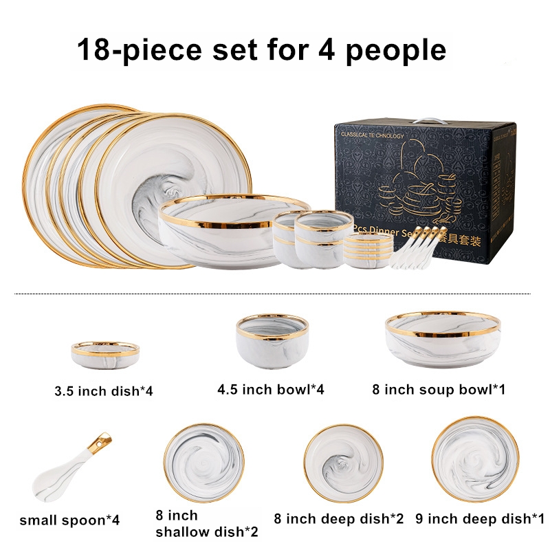 18-piece set for 4 people