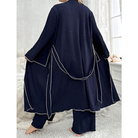 Pyjama pour femmes grande taille SMOOTH, robe cardigan, manteau avec camisole sexy, ensemble trois pièces pour le salon, automne et hiver
