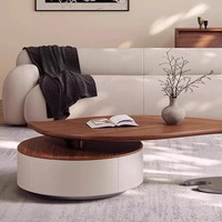 Design moderne du milieu du siècle Table basse en bois de noyer massif armoire de rangement en métal Villa haut de gamme meubles de salon Internet