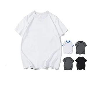 Haute qualité hommes 210 gsm blanc t-shirt coton lourd couleur unie décontracté à manches courtes coupe régulière élégant t-shirts pour hommes