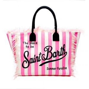 Borsa Tote Classica di Lusso da Donna in Tela con Cerniera, Ricami, Tracolla a Catena e Nappe - Borsa da Spiaggia Trendy - Product Image 2