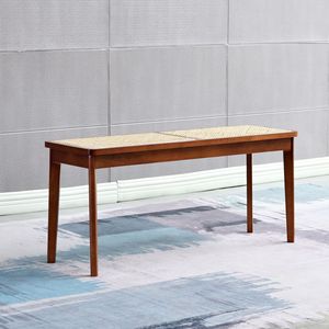 Porte nordique tabouret <span class=keywords><strong>de</strong></span> <span class=keywords><strong>chambre</strong></span> lit fin porter des chaussures rétro repas tabouret véritable rotin tissé en bois massif long <span class=keywords><strong>banc</strong></span> - Product Image 3