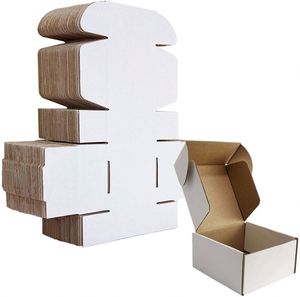 4x4x2 Inches Plain <b>White</b> Shipping <b>Boxes</b> Set of 25, <b>White</b> Corrugated Cardboard Box - Product Image 1