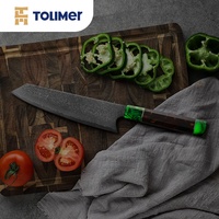 Couteau de chef Santoku chinois de haute qualité, 8 pouces, en acier Damas, avec manche fluorescent en résine et bois
