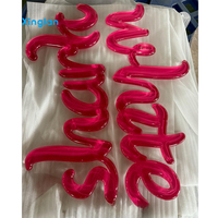 Lettres 3D en acrylique rose brillant personnalisées, effet gelée en résine transparente, décoration murale intérieure pour salon de beauté, logo de marque