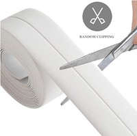 Bande d'étanchéité adhésive double face en PVC acrylique blanche pour coins de baignoire, fentes d'évier et joints anti-moisissures pour cuisine et salle de bain