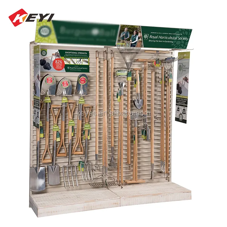 Grande Giardino Strumenti di Visualizzazione Stand Pubblicità Attrezzo Da Giardino Accessori Hanging Holder Rack Pavimento Free Standing Rack Stand