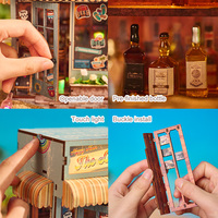 IIECREATE SL-36 Last Drop DIY Kit de meubles en bois 3D, modèle de mini coin lecture, jouet décoratif musical, kit de maison miniature