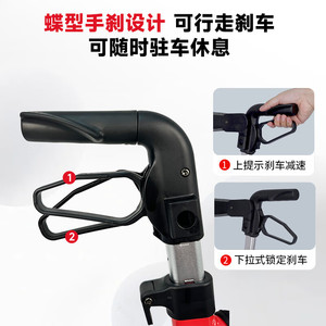 Fudakang <b>Walker</b> <b>Rollator</b> Aluminum Alloy 400kg Capacity One Key Foldable For Elderly Mobility Aid - Product Image 3