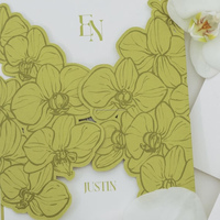 Ensemble d'invitations de mariage personnalisées au design vintage, découpées à la forme, avec ruban, RSVP et menu inclus, impression sur carton, fabriqué en Chine
