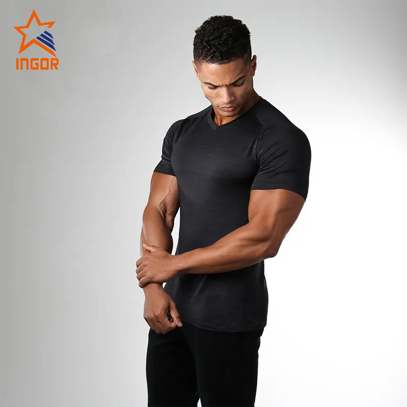 Custom Training Muscle Fit T Shirt Mens T Shirts Black Sport Wear Men's Short Sleeve T Shirt