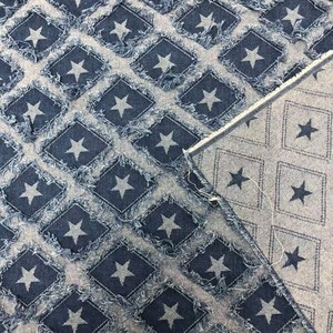 New Style Fringed Cut-Out Denim Fabric with Star Pattern High-Quality Durable Cotton-Polyester <strong>Blend</strong> for Jeans and Jackets - Product Image 3