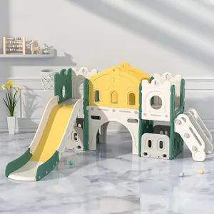 Bestverkopende Speelhuis Speelkamer Plastic Glijdende Speeltuin Plastic Kinderen Speelgoed Kids Baby Indoor Glijbaan Met Schommel
