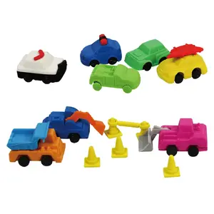 Customized fancy toy 3d car shape rubber school kids novelty mini erasers for children
