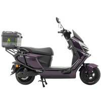 Moto électrique à frein à disque avant 265 mm et arrière 220 mm, grande capacité de charge, puissance de pointe 2500W, couleurs noir, violet, blanc, gris, avec sièges spacieux.