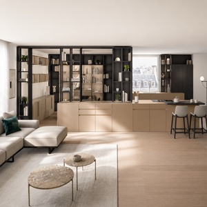 Meubles de <span class=keywords><strong>cuisine</strong></span> modulaires de luxe bicolores 2026 en chêne naturel certifié FSC <span class=keywords><strong>et</strong></span> gris <span class=keywords><strong>mat</strong></span> – Mobilier de <span class=keywords><strong>cuisine</strong></span> moderne en bois - Product Image 1