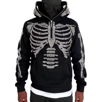 Sudadera con Capucha de Anime para Hombre, Invierno 2024, Estampado 3D, Bordado, Informal, con Bolsillo, Corte Regular, Personalizada