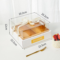 Boîte à dessert transparente à neuf compartiments en carton, emballage pour beignets avec estampage pour cupcakes et macarons français