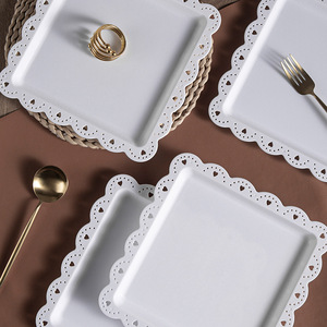 <span class=keywords><strong>Assiette</strong></span> <span class=keywords><strong>carrée</strong></span> en <span class=keywords><strong>plastique</strong></span> minimaliste moderne, plateau à pain grillé, plateau à fruits créatif, support à gâteau de mariage, <span class=keywords><strong>assiette</strong></span> de dîner domestique - Product Image 3
