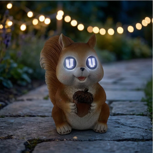 Handmade Resin Crafts Squirrel Statue LED Solar Custom Garden Decorative <b>Umbrella</b> <b>Outdoor</b> Lawn Courtyard Water-Resistant IP44 - Product Image 3