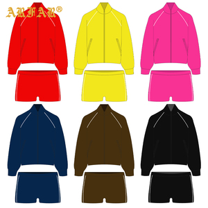 Completo da <span class=keywords><strong>donna</strong></span> 2 pezzi all'ingrosso: giacca crop con zip e pantaloncini, streetwear personalizzabile con logo, abbigliamento firmato da <span class=keywords><strong>donna</strong></span> - Product Image 1