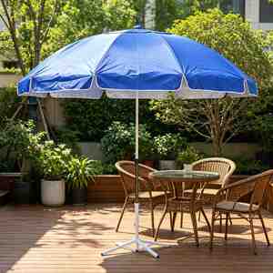Sombrilla de Playa, Patio y Jardín, Portátil, Resistente al Viento, con Orificios de Ventilación, 1.5 m, Revestimiento Plateado, Venta al por Mayor - Product Image 1