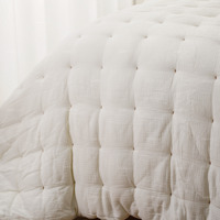 Couette matelassée respirante en gaze de coton biologique multicouche GOTS, pré-lavée, avec points de fixation, pour lit