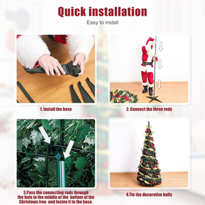 Ornements de meubles en matériau PE simulé, arbres de Noël artificiels pour l'intérieur et l'extérieur, décoration pour la maison et le salon - Product Image 5