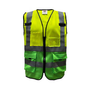 Low Moq Hi Viz Safety Clothing Customised Green Zipper Construction Work <strong>Vest</strong> Safety Multi Pocket <strong>High</strong> Reflective <strong>Vest</strong> - Product Image 3