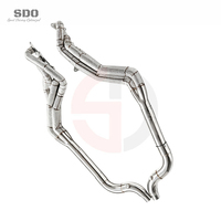 Collecteur d'échappement long en acier inoxydable SDO Premium pour Ford Mustang V8 5.0L 2015-2024 avec bouclier thermique haute performance