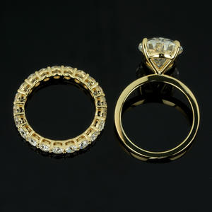 Anillo de Compromiso Clásico para Mujer, Joyería Fina, Oro Amarillo de 9K, Diamante Cultivado en Laboratorio de Corte Ovalado de 6CT, Certificado IGI E VS1 - Product Image 5