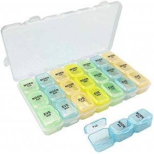Weekly Organizer <b>7</b> Daily With 21 Compartments Plastic Pill Box Medicine <b>Tablet</b> Organiser - Product Image 4