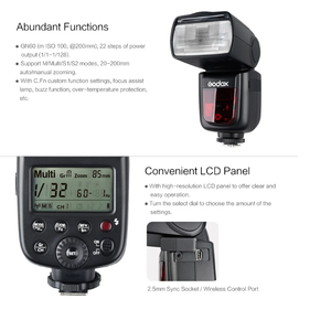 Flash <span class=keywords><strong>V850II</strong></span> en Oferta para Cámaras Canon, <span class=keywords><strong>Nikon</strong></span>, Sony, Pentax y Olympus, Flash Inalámbrico Go.dox <span class=keywords><strong>V850II</strong></span> 2.4G GN60 con Sistema X, Batería de Iones de Litio, Speedlite - Product Image 3