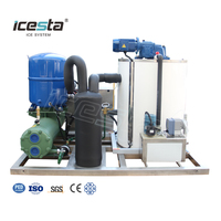 Machine à glace en flocons comestibles CEISTA 2t haute productivité, automatique, en acier inoxydable, refroidissement par eau