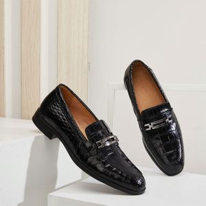 Custom Men's Loafers-Leopard Pattern Waterproof Lightweight Flat Breathable Anti-Slip Split-Design Casual Thick-Soled Leather - Product Image 4