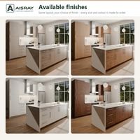 Meubles de cuisine sur mesure en stratifié avec îlot, design contemporain, armoires et tiroirs en panneaux mélaminés
