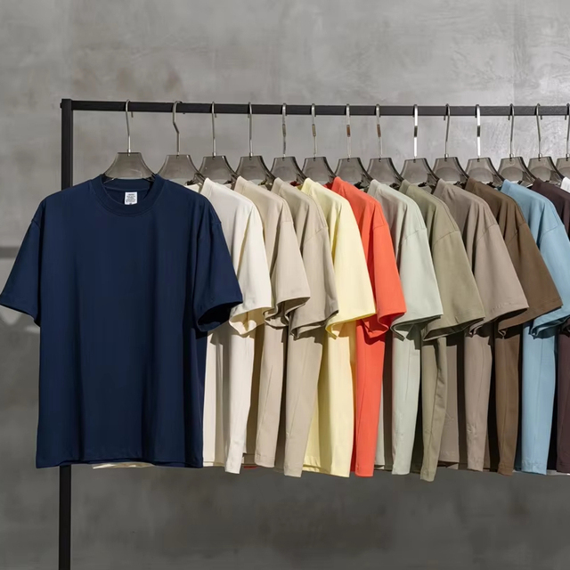 Men's Heavyweight High Quality 100% Cotton T-Shirt Custom Logo Summer Streetwear Crew Neck 305 GSM