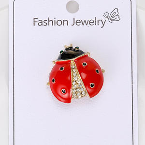 Joyería nuevo Metal Aleación de Zinc alta moda Feliz Año Nuevo joyería mujeres cristal Animal Beatle mariquita insecto broche - Product Image 2