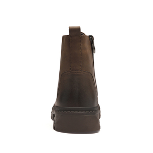 Erkek İş Botları Bilek Boyu Kısa Botlar İş Güvenliği Botu Chukka Yürüyüş Deri Boy Uzatıcı Platform Pamuklu Büyük Beden - Product Image 4