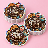 Autocollants découpés sur mesure pour café, boulangerie, aliments, étiquettes en vinyle imperméables, impression de logo pour boîtes de menu