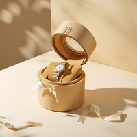 Emballage de montre de luxe personnalisable de qualité supérieure, velours planté, boîte cylindrique en papier écologique, emballage en tube de papier papier kraft