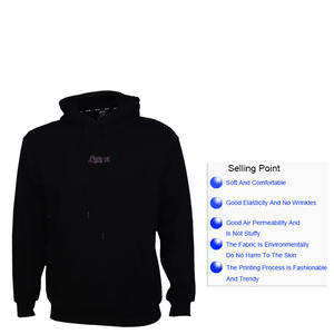 Marchio LPMX alta qualità fabbricazione all'ingrosso prezzo manica lunga cotone nero stampa <span class=keywords><strong>felpa</strong></span> con cappuccio da uomo - Product Image 3