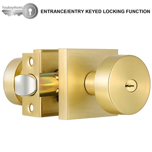 YoukeyHomi vente chaude en alliage de Zinc de qualité supérieure entrée d'entrée à clé Passage de confidentialité factice bouton de porte carré poignée serrure - Product Image 5