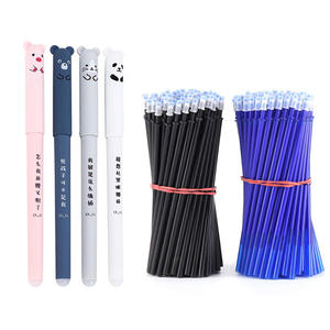 Étudiants Kawaii papeterie 50 + 3 pièces ensemble de stylos effaçables 0.5mm poignée lavable magique effaçable Gel stylo recharges tige bleu noir stylo à encre - Product Image 6