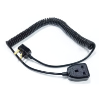 Cable Espiral Enrollado con Enchufe UK a Enchufe UK de 3 Pines, Cable de Extensión Retráctil